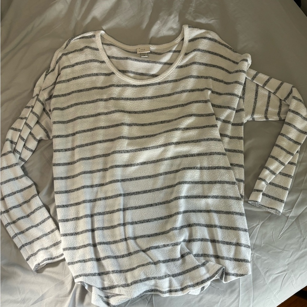 Black and white striped long sleeve shirt
